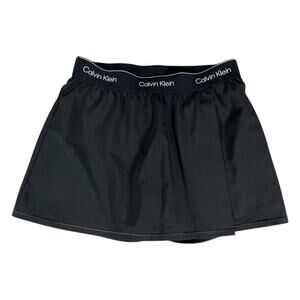 Calvin Klein Black Athletic Skort Built-In Shorts Logo Waistband Size M Tennis